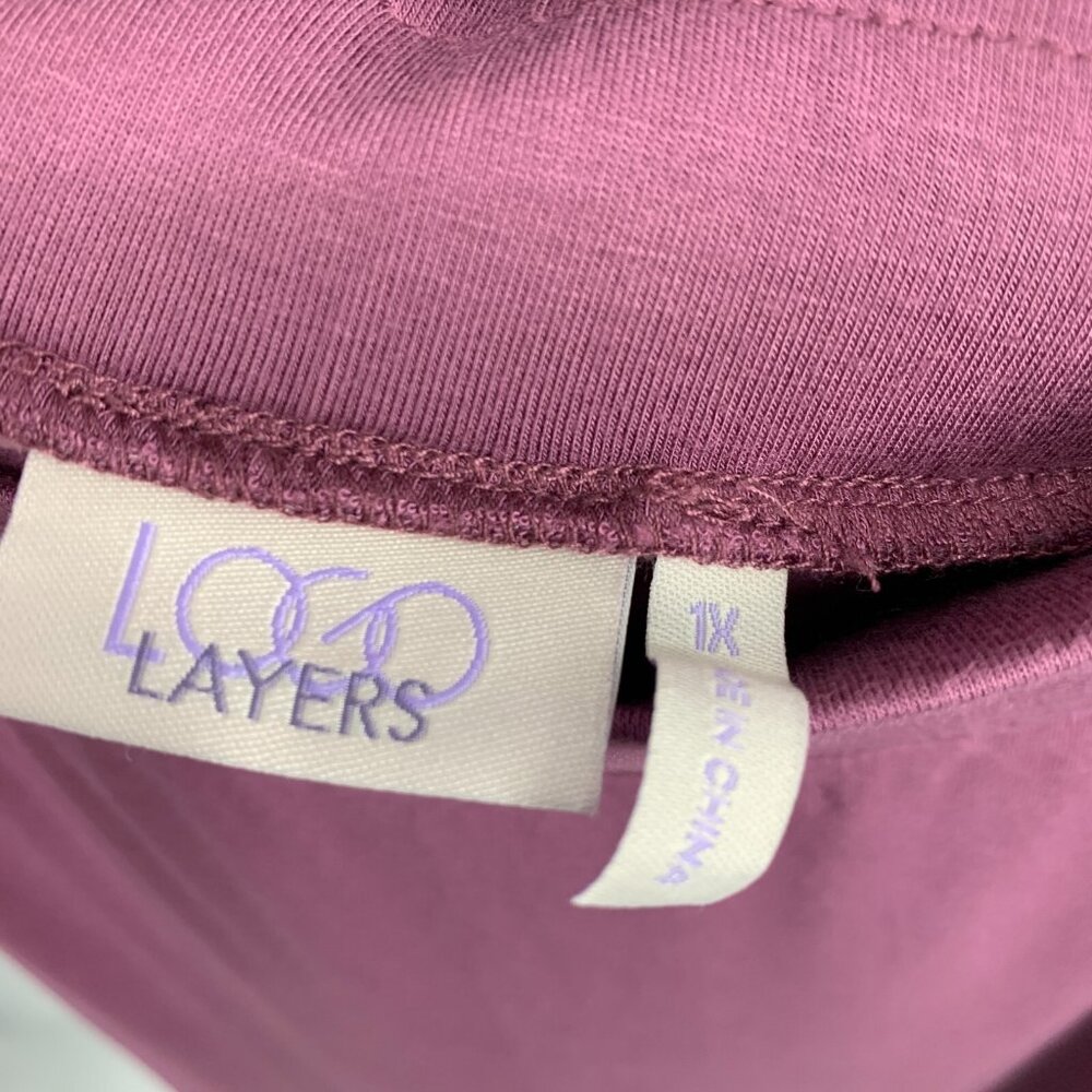 LOGO Layers Lori Goldstein Skirt Pull On Knit Stretch Raw Hem - Picture 3 of 9